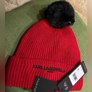 KARL LAGERFELD Karl Sunglasses Pin Ribbed Beanie